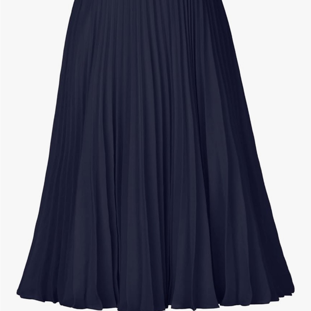 Navy blue pleated skirt